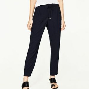 Zara Navy Tie String Trouser